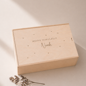 Erinnerungskiste Holz personalisiert, Schulzeit