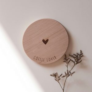 Untersetzer "Coffee Lover" aus Buchenholz